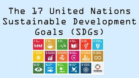 Sustainable Development Goals (SDGs)