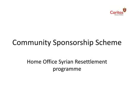 Community Sponsorship Scheme