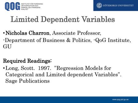 Limited Dependent Variables