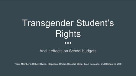 Transgender Student’s Rights