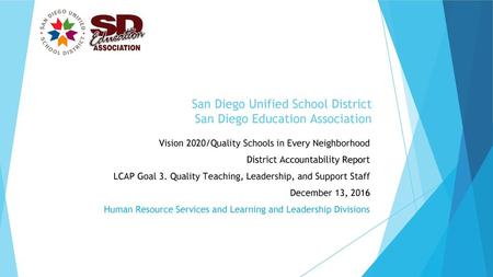 San Diego Unified School District San Diego Education Association