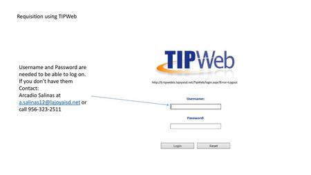 Requisition using TIPWeb