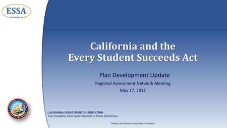 California and the Every Student Succeeds Act