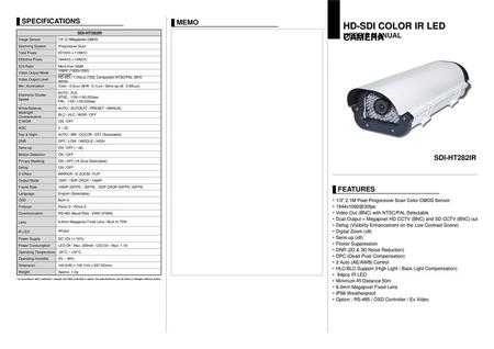 HD-SDI COLOR IR LED CAMERA