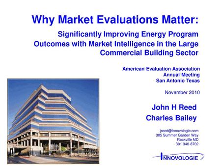 Why Market Evaluations Matter: Significantly Improving Energy Program Outcomes with Market Intelligence in the Large Commercial Building Sector American.