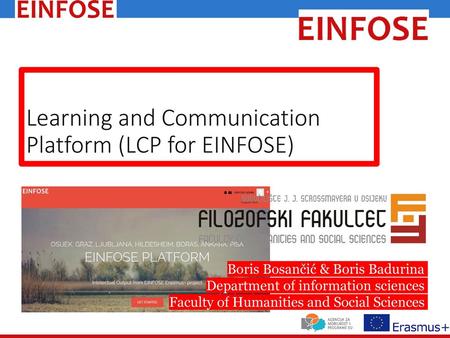 Learning and Communication Platform (LCP for EINFOSE)