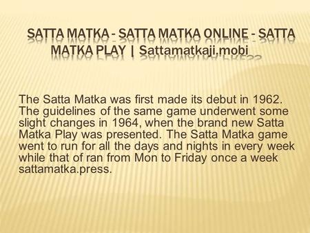 Satta Matka is Legal Game in India by SattaMatkaji