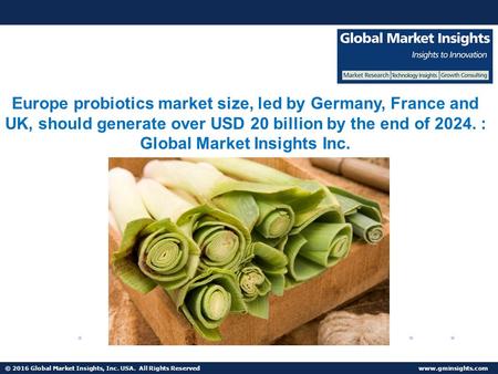 © 2016 Global Market Insights, Inc. USA. All Rights Reserved  Fuel Cell Market size worth $25.5bn by 2024 Europe probiotics market size,