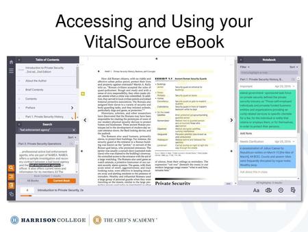 Accessing and Using your VitalSource eBook