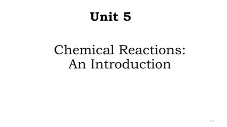 Chemical Reactions: An Introduction