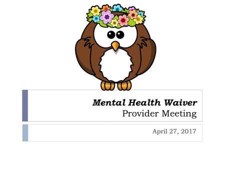 Mental Health Waiver Provider Meeting