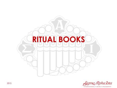 RITUAL BOOKS 2015.