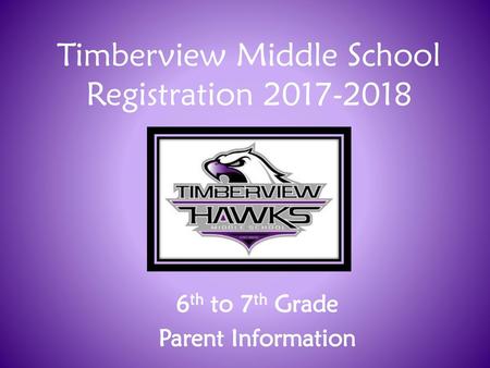 Timberview Middle School Registration