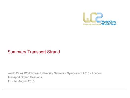 Summary Transport Strand