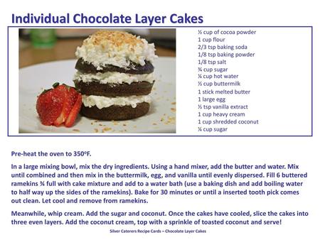 Individual Chocolate Layer Cakes