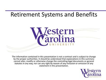 Retirement Systems and Benefits