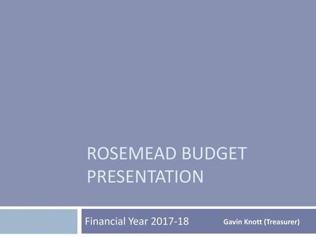 Rosemead Budget Presentation