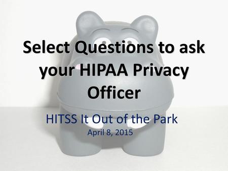 Select Questions to ask your HIPAA Privacy Officer