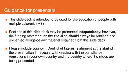 Guidance for presenters