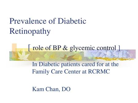 Prevalence of Diabetic Retinopathy