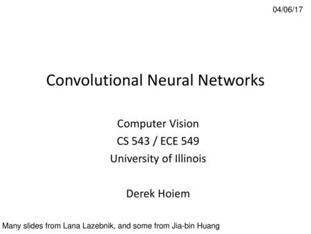 Convolutional Neural Networks