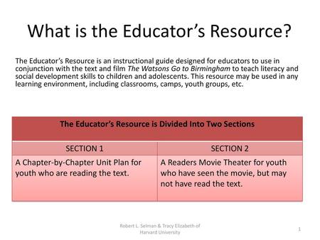 What is the Educator’s Resource?