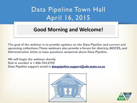 Data Pipeline Town Hall April 16, 2015