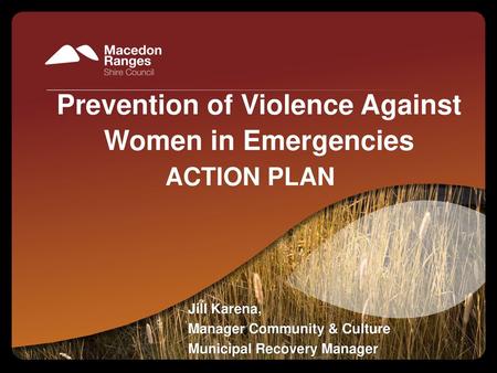 Prevention of Violence Against Women in Emergencies