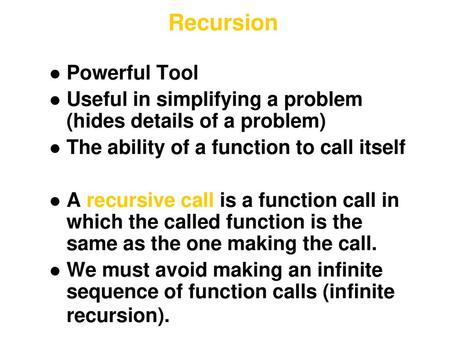 Recursion Powerful Tool