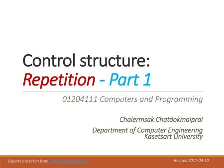 Control structure: Repetition - Part 1