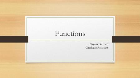 Shyam Gurram Graduate Assistant