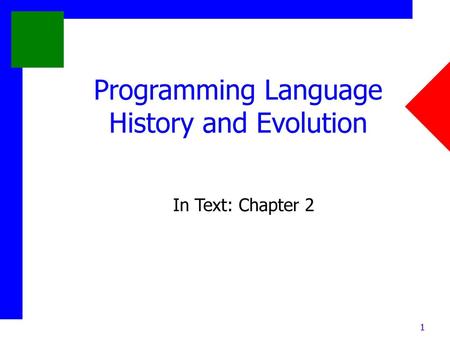 Programming Language History and Evolution