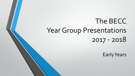 The BECC Year Group Presentations