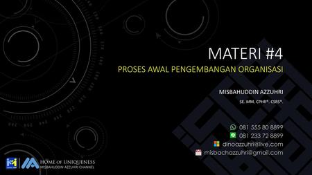 MATERI #4 Proses Awal Pengembangan Organisasi