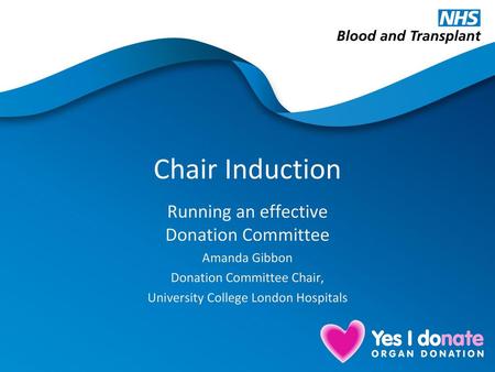 Chair Induction Running an effective Donation Committee Amanda Gibbon