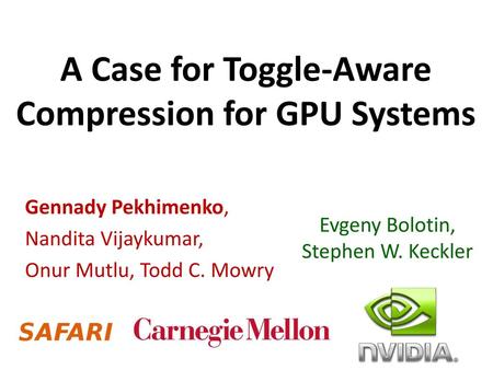 A Case for Toggle-Aware Compression for GPU Systems