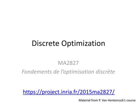 Discrete Optimization