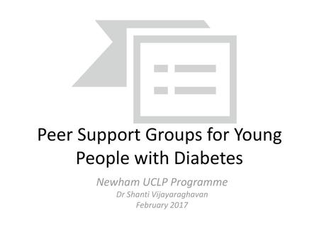 Peer Support Groups for Young People with Diabetes