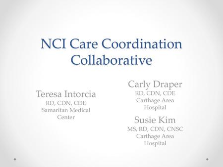 NCI Care Coordination Collaborative