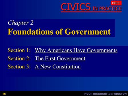 Chapter 2 Foundations of Government