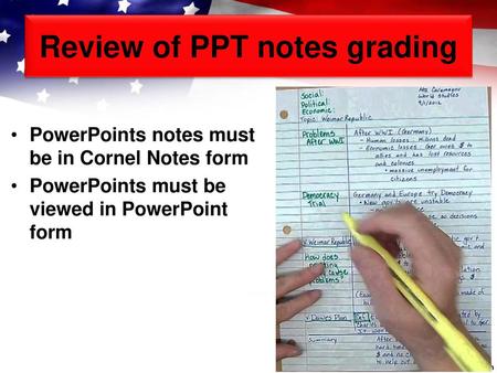 Review of PPT notes grading