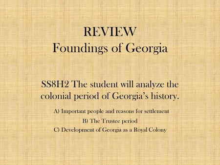 REVIEW Foundings of Georgia