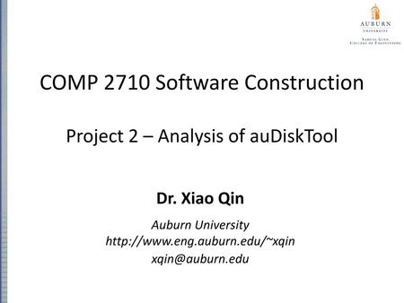 COMP 2710 Software Construction Project 2 – Analysis of auDiskTool