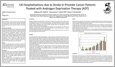 UK Hospitalizations due to Stroke in Prostate Cancer Patients