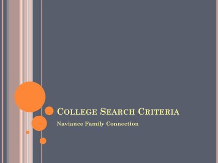 College Search Criteria