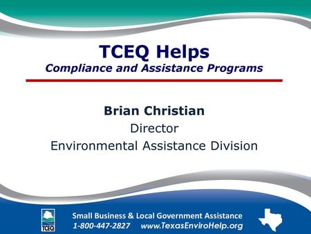 TCEQ Helps Compliance and Assistance Programs