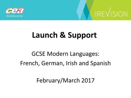 Launch & Support GCSE Modern Languages: