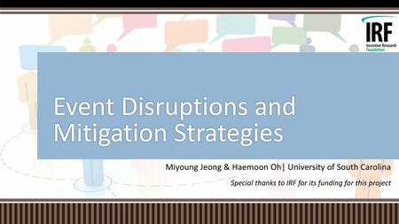 Event Disruptions and Mitigation Strategies