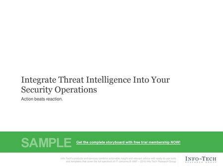 Integrate Threat Intelligence Into Your Security Operations