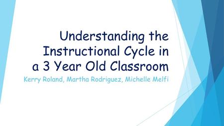 Understanding the Instructional Cycle in a 3 Year Old Classroom